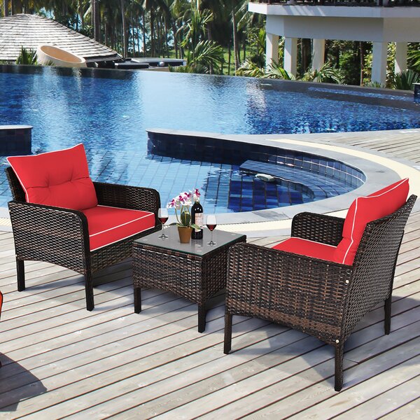 Breakwater Bay Barbery 2 Person Outdoor Seating Group with